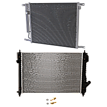 2-Piece Kit A/C Condenser, 1.6L 4Cyl,  Includes (1) A/C Condenser and (1) Radiator