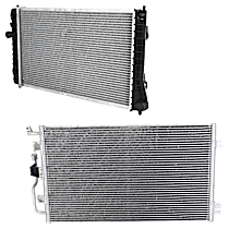 2-Piece Kit A/C Condenser, includes (1) A/C Condenser and (1) Radiator, 2.2L/2.3L/2.4L Eng., 4 Cyl.