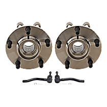 4-Piece Kit Front, Driver and Passenger Side Suspension Kit, Includes (2) Tie Rod End and (2) Wheel Hub