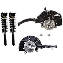 4-Piece Kit Front, Driver and Passenger Side Steering Knuckle, With Bearing, With Dust Shield, Includes (2) Knuckle and (2) Loaded Strut