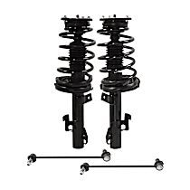 4-Piece Kit Front, Driver and Passenger Side Fully Loaded Strut,  Includes (2) Loaded Strut and (2) Sway Bar Link