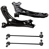 4-Piece Kit Front, Driver and Passenger Side Control Arm,  Includes (2) Control Arm and (2) Sway Bar Link