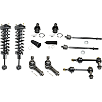 12-Piece Kit Fully Loaded Struts with Ball Joints, Steering Rack Boots, Sway Bar Links, and Tie Rod Ends, Four Wheel Drive