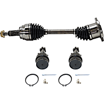 4-Piece Kit Axle Assembly, Four Wheel Drive, Supplied with Standard Neoprene Outboard Boot, includes (2) Axle Assembly and (2) Ball Joint