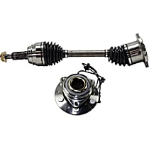 2-Piece Kit Front, Driver and Passenger Side Axle Assembly, Four Wheel Drive, Supplied with Standard Neoprene Outboard Boot, New, 4WD, 5.3L 8Cyl  Includes (1) Axle Assembly and (1) Wheel Hub