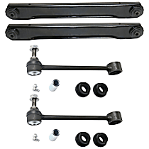 4-Piece Kit Rear, Driver and Passenger Side, Lower Control Arm, 4WD/RWD, includes (2) Control Arm and (2) Sway Bar Link