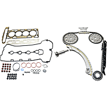 2-Piece Kit Timing Chain Kit, VIN: H, DOHC, Ecotec Engine, 16 Valve, With Gears, For Engines Without Variable Cam Gears, 2.2L 4Cyl,  Includes (1) Cylinder Head Gasket and (1) Timing Chain Kit - 