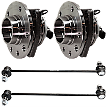 4-Piece Kit Wheel Hub, Base, 5 Lugs, With Bearing,  Includes (2) Tie Rod End, (2) Wheel Bearing, and (2) Wheel Hub - 