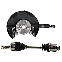 2-Piece Kit Front, Passenger Side Loaded Knuckle With Backing Plate, With Bearing,  Includes (1) Axle Assembly and (1) Knuckle