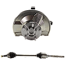 2-Piece Kit Front, Passenger Side AWD, With Rear Disc Brake, Loaded Knuckle, With Backing Plate, With Bearing, Includes (1) Axle Assembly and (1) Knuckle