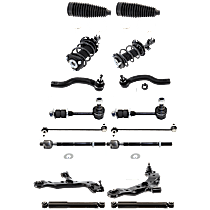 16-Piece Kit Shocks and Loaded Struts with Control Arms, Steering Rack Boot, Sway Bar Links, and Tie Rod Ends