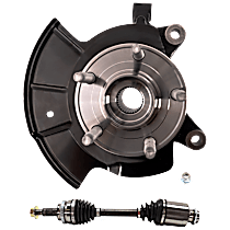 2-Piece Kit Front, Passenger Side Steering Knuckle, With Bearing, With Dust Shield, Includes (1) Axle Assembly and (1) Knuckle