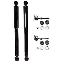 4-Piece Kit Rear, Driver and Passenger Side Shock,  Includes (2) Shock Absorber and (2) Sway Bar Link