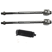 3-Piece Kit Front, Driver and Passenger Side, Inner Tie Rod End, Rack Steering Type, Power Steering, 22 (mm) Thread at Steering Rack,  Includes (1) Steering Rack Boot and (2) Tie Rod End