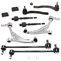 8-Piece Kit Front, Driver and Passenger Side, Inner and Outer, Lower Control Arm,  Includes (2) Control Arm, (2) Sway Bar Link, and (4) Tie Rod End