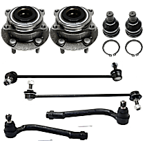 8-Piece Kit Front, Driver and Passenger Side Wheel Hub, All Wheel Drive, AWD, 5 Lugs, With Bearing,  Includes (2) Ball Joint, (2) Sway Bar Link, (2) Tie Rod End and (2) Wheel Hub