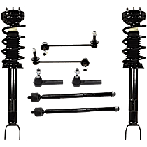 8-Piece Kit Front, Driver and Passenger Side Suspension Kit, RWD,  Includes (2) Loaded Strut, (2) Sway Bar Link, and (4) Tie Rod End