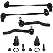 6-Piece Kit Front, Driver and Passenger Side, Lower, Outer Tie Rod End,  Includes (2) Ball Joint, (2) Sway Bar Link and (2) Tie Rod End