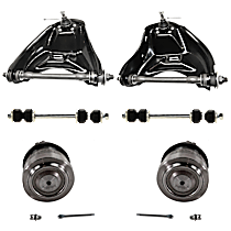 6-Piece Kit Front, Driver and Passenger Side Control Arms, Includes (2) Ball Joint, (2) Control Arm, and (2) Sway Bar Link