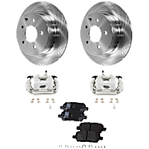 6-Piece Kit Rear Brake Caliper, engdesig: QR25DE, Naturally Aspirated, GAS, FWD, Nissan Engine,  Includes (2) Brake Caliper, (2) Brake Disc, and (1) Brake Pad Set