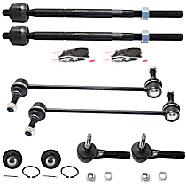 8-Piece Kit Front, Driver and Passenger Side, Lower, Inner and Outer Tie Rod End, includes (2) Ball Joint, (2) Sway Bar Link, and (4) Tie Rod End