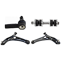4-Piece Kit Front, Passenger Side, Lower, Driver Side, Driver and Passenger Side, Outer Control Arm, FWD,  Includes (2) Control Arm, (1) Sway Bar Link, and (1) Tie Rod End