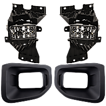 4-Piece Kit, Front, Driver and Passenger Side Halogen Fog Light, With bulb(s), Includes (2) Fog Light and (2) Fog Light Trim