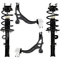4-Piece Kit Front, Driver and Passenger Side Fully Loaded Strut, AWD, Includes (2) Control Arm and (2) Loaded Strut