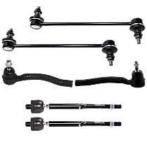 6-Piece Kit Front, Driver and Passenger Side, Inner and Outer Sway Bar Link,  Includes (2) Sway Bar Link and (4) Tie Rod End