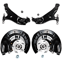 4-Piece Kit Front, Driver and Passenger Side Steering Knuckle Loaded , With Bearing, With Dust Shield  Includes (2) Control Arm and (2) Knuckle