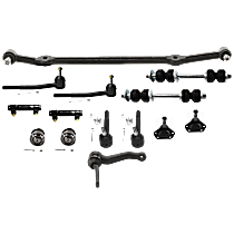 14-Piece Kit Center Link, includes (4) Ball Joint, (1) Center Link, (1) Idler Arm, (2) Sway Bar Link, (2) Tie Rod Adjusting Sleeve, and (4) Tie Rod End