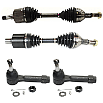 4-Piece Kit Front, Driver and Passenger Side Suspension Kit, Includes (2) Axle Assembly and (2) Tie Rod End