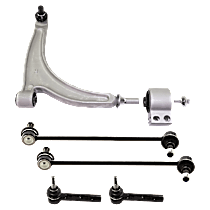 5-Piece Kit Control Arm,  Includes (1) Control Arm, (2) Sway Bar Link, and (2) Tie Rod End - 