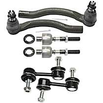 6-Piece Kit Front, Driver and Passenger Side Suspension, includes Sway Bar Link and Tie Rod End