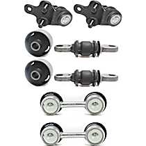 6-Piece Kit Front, Driver and Passenger Side Suspension Kit,  Includes (2) Ball Joint, (2) Control Arm Bushing, and (2) Sway Bar Link