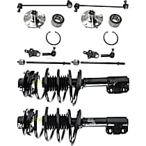 12-Piece Kit Front, Driver and Passenger Side Suspension Kit,  Includes (2) Ball Joint, (2) Loaded Strut, (2) Sway Bar Link, (4) Tie Rod End, and (2) Wheel Hub