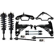 10-Piece Kit Front, Driver and Passenger Side, Upper and Lower Control Arm Kit, Includes (4) Control Arm, (2) Shock Absorber and Strut Assembly, (2) Sway Bar Link, and (2) Tie Rod End