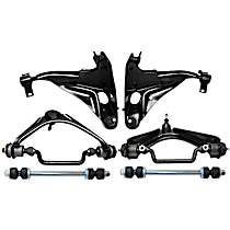 6-Piece Kit Front, Driver and Passenger Side, Upper and Lower Control Arm Kit, Includes (4) Control Arm and (2) Sway Bar Link