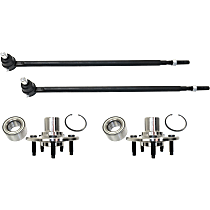 4-Piece Kit Rear, Driver and Passenger Side Wheel Hub, From 3/4/02, with 17 (mm) Diameter Stud, without 16 (in) Wheels, 5 Lugs, With Bearing, includes (2) Tie Rod End and (2) Wheel Hub
