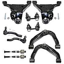 10-Piece Kit Front, Driver and Passenger Side Control Arm Kit, Four Wheel Drive,  Includes (4) Control Arm, (2) Sway Bar Link, and (4) Tie Rod End