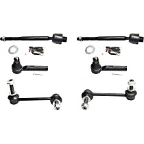 6-Piece Kit Front, Driver and Passenger Side Suspension Kit, includes (2) Sway Bar Link and (4) Tie Rod End
