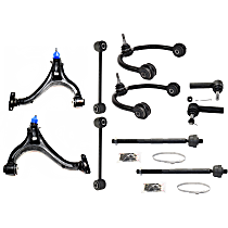 Front, Driver and Passenger Side, Upper and Lower Control Arm Kit, includes Sway Bar Links and Tie Rod Ends