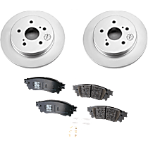 4-Piece Kit Rear Brake Disc and Pad Kit, Plain Surface, Luxury, 2.5L 4Cyl, Pro-Line Series  Includes (2) Brake Disc and (1) Brake Pad Set