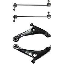 4-Piece Kit Front, Driver and Passenger Side, Lower Control Arm Kit, Includes (2) Control Arm and (2) Sway Bar Link