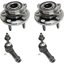 4-Piece Kit Front, Driver and Passenger Side Suspension, includes Tie Rod End and Wheel Hub