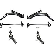 6-Piece Kit Front, Driver and Passenger Side, Lower Control Arm Kit, Includes (2) Control Arm, (2) Sway Bar Link, and (2) Tie Rod End