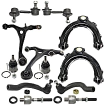 Front, Driver and Passenger Side, Upper and Lower Control Arm Kit, includes Ball Joints, Sway Bar Links, and Tie Rod Ends