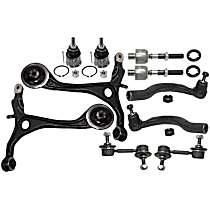 10-Piece Kit Front, Driver and Passenger Side, Lower Control Arm, Front Wheel Drive, includes Ball Joints, Sway Bar Links, and Tie Rod Ends, 2.4L Engine