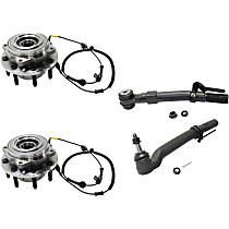4-Piece Kit Front, Driver and Passenger Side Suspension with Tie Rod End and Wheel Hub
