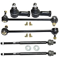 6-Piece Kit Front, Driver and Passenger Side Suspension Kit, 2-Door, Coupe, includes (2) Sway Bar Link and (4) Tie Rod End
